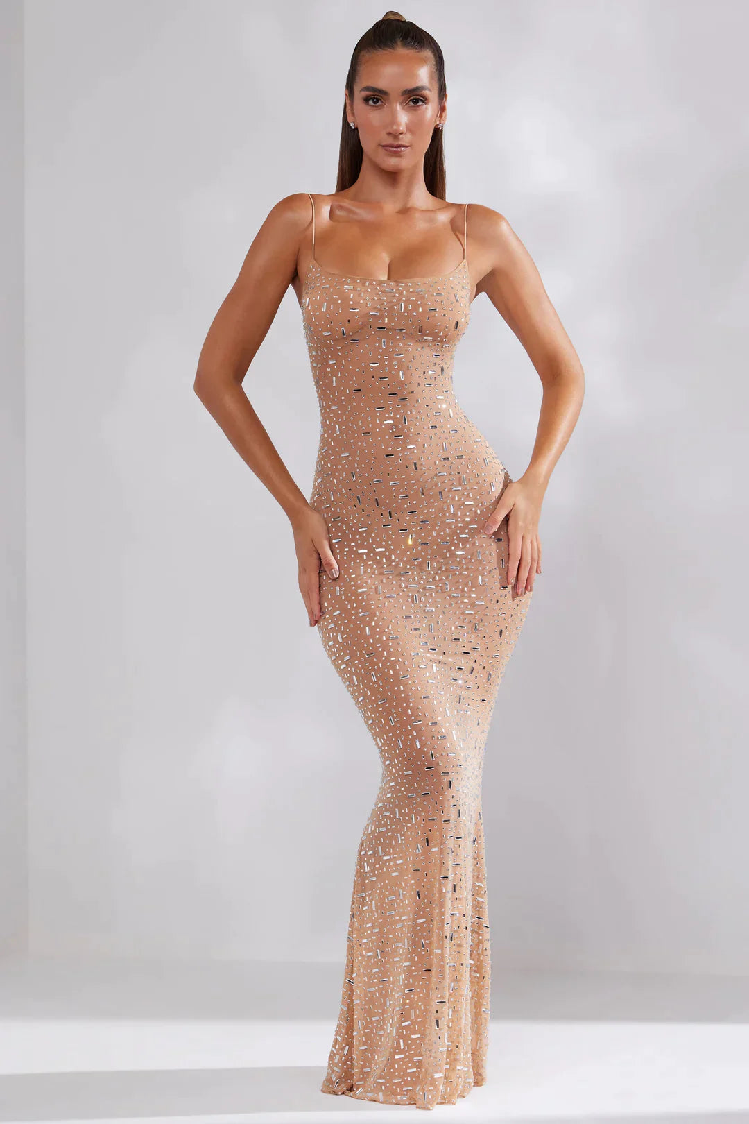 windsor rowena sequin mermaid dress Rowan Formal Glitter Ruched Mermaid Dress main image 0