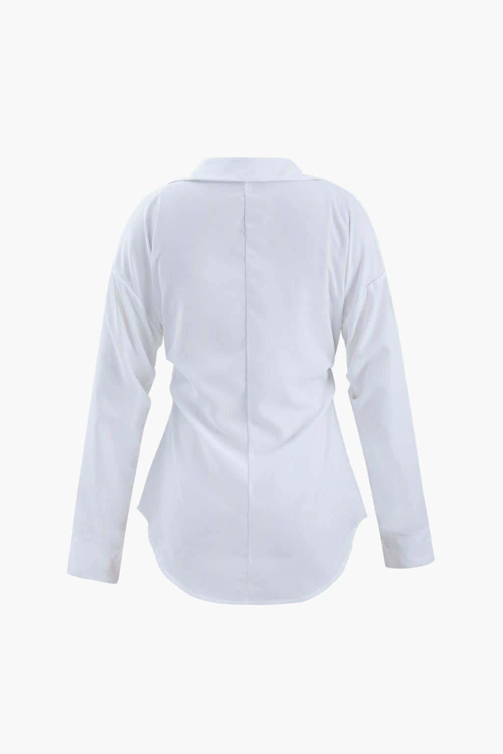 Exclusive Silk Crepe Blouse Tailored Long Sleeve With Defined Waist And Classic Collar
