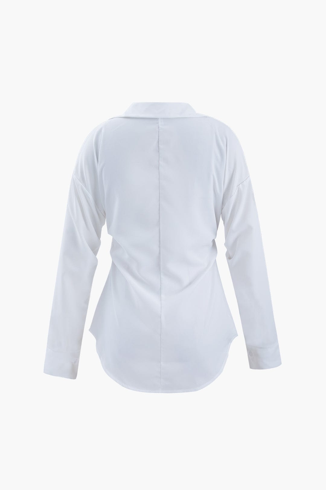 Exclusive Silk Crepe Blouse Tailored Long Sleeve With Defined Waist And Classic Collar