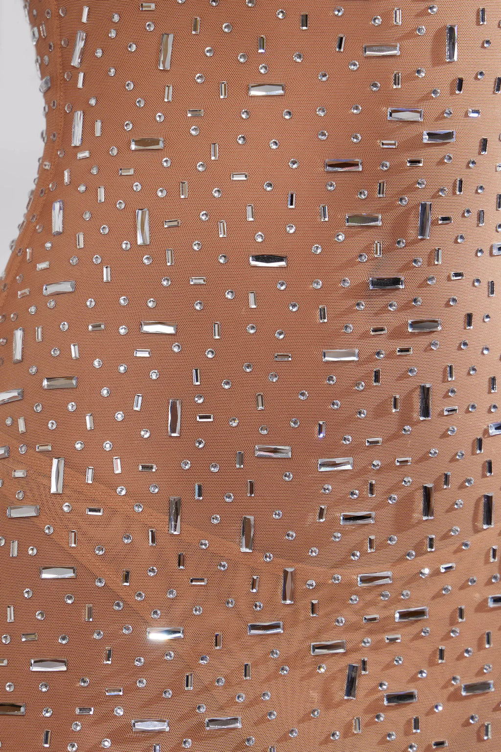 Womens Formal Maxi Dress Rhinestone Embellished Sheer Mesh Exclusive Collection