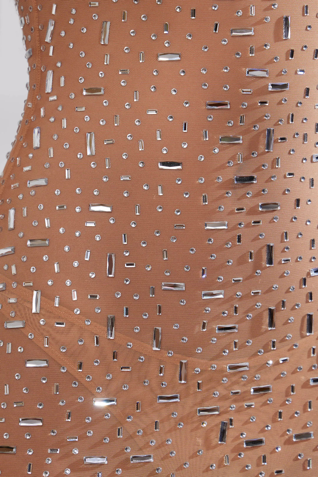 Womens Formal Maxi Dress Rhinestone Embellished Sheer Mesh Exclusive Collection