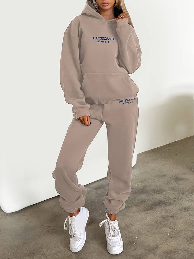 Womens Hoodie And Jogger Set Luxe Cotton Collection Exclusive Quiet Luxury Ensemble