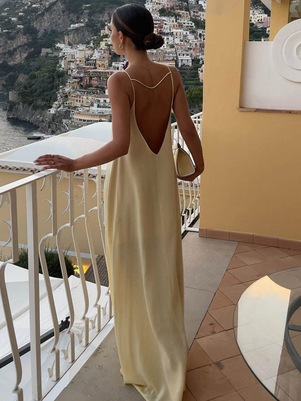 Silk Satin Open Back Maxi Slip Dress With Keyhole Front Limited Edition