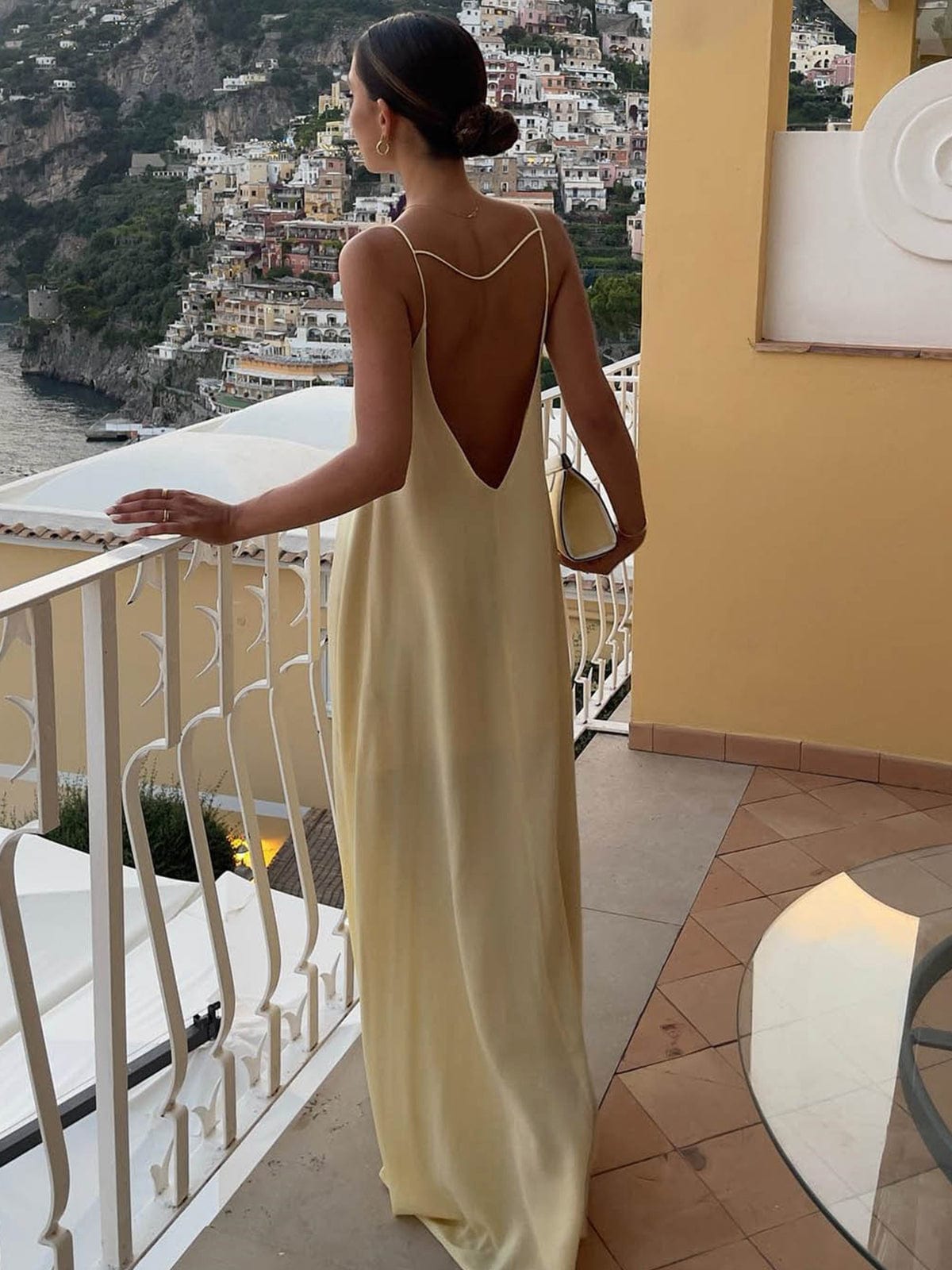 Silk Satin Open Back Maxi Slip Dress With Keyhole Front Limited Edition