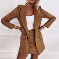 Wool Blend Tailored Blazer And Mini Skirt Set Exclusive Smart Casual Collection
