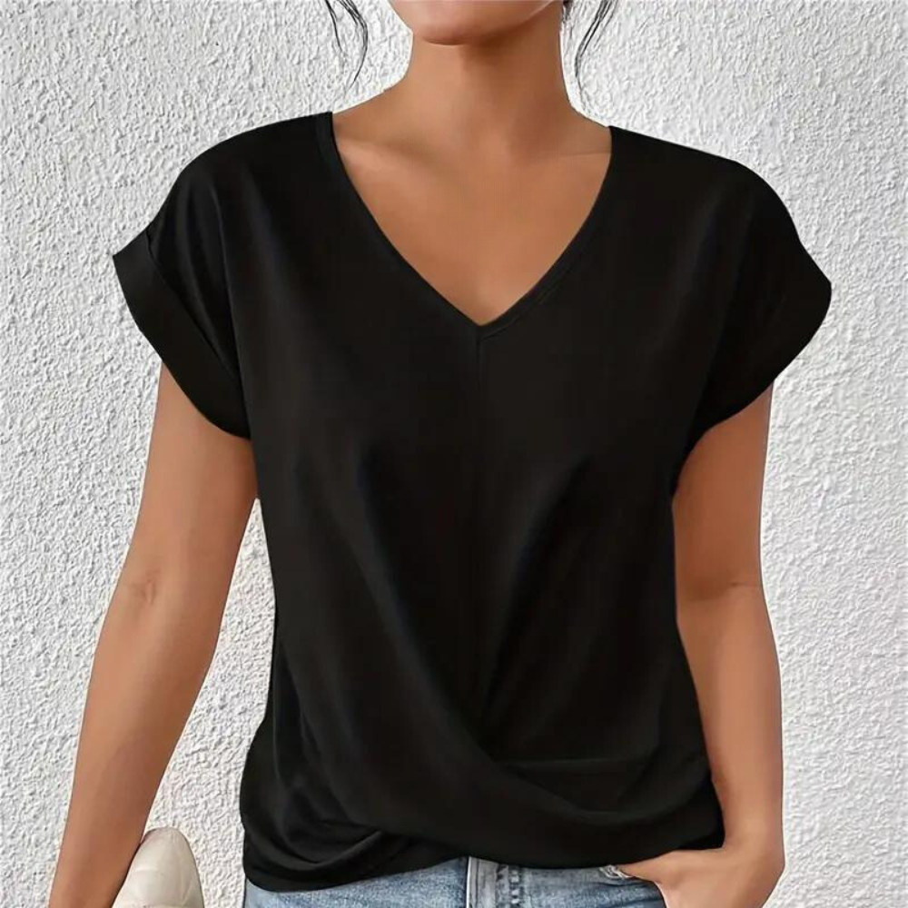 Luxe Collection Silk Blend V Neck Top Limited Edition