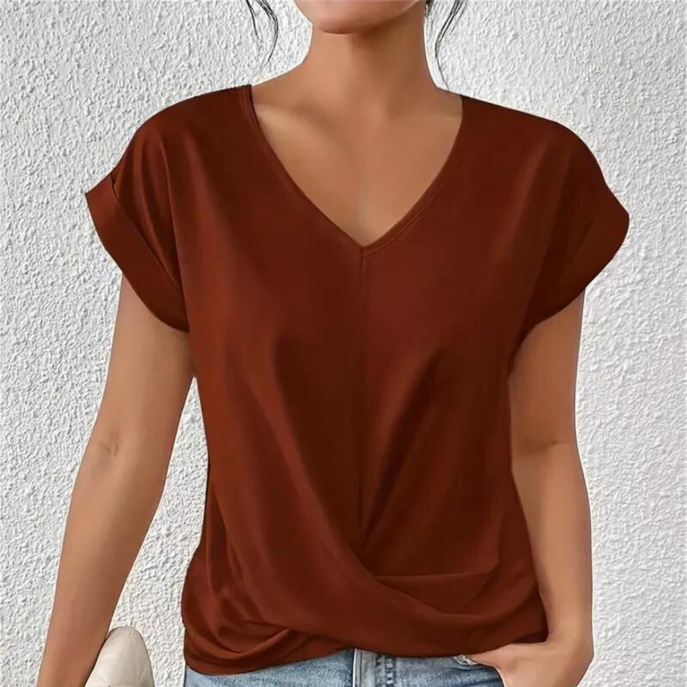 Luxe Collection Silk Blend V Neck Top Limited Edition