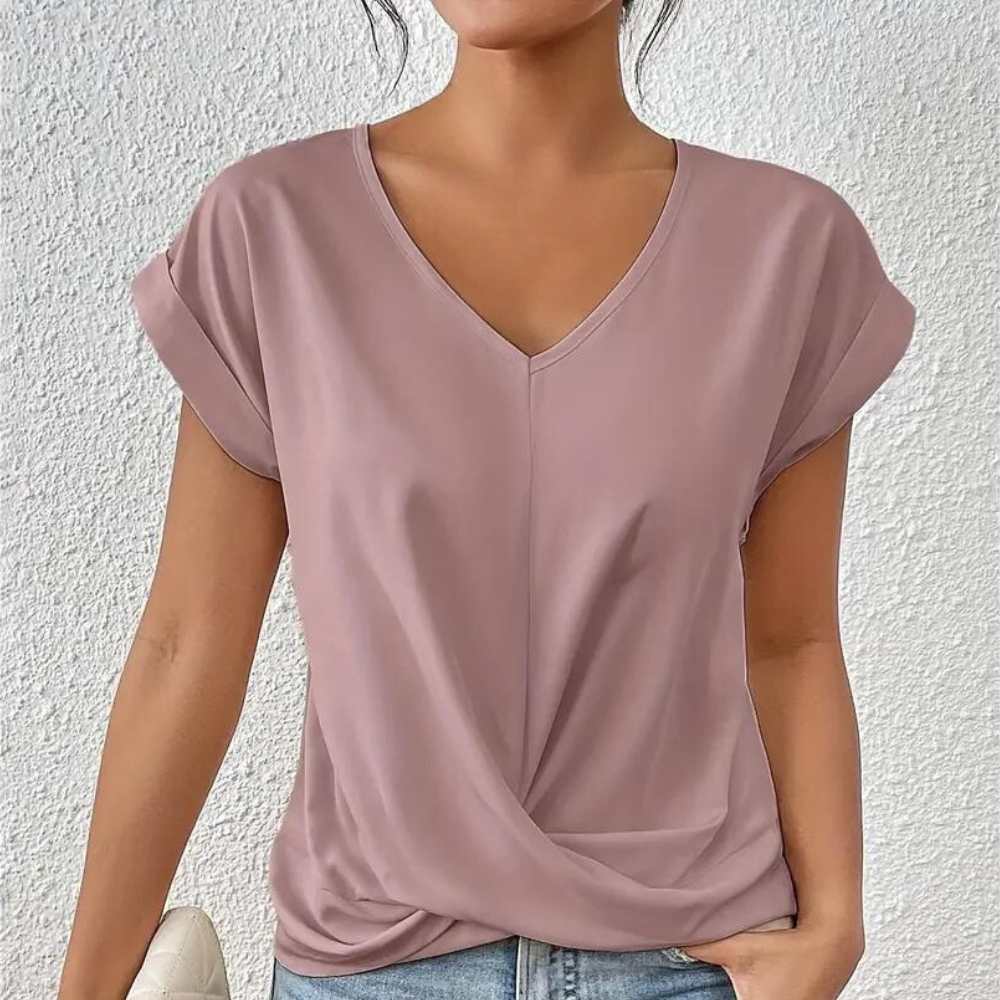 Luxe Collection Silk Blend V Neck Top Limited Edition