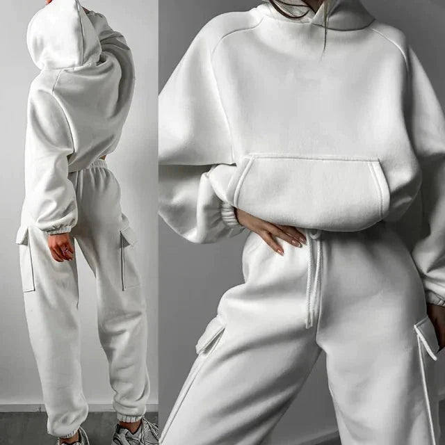 Womens Hooded Tracksuit Two Piece Plush Fabric Elite Edition For Refined Lifestyles
