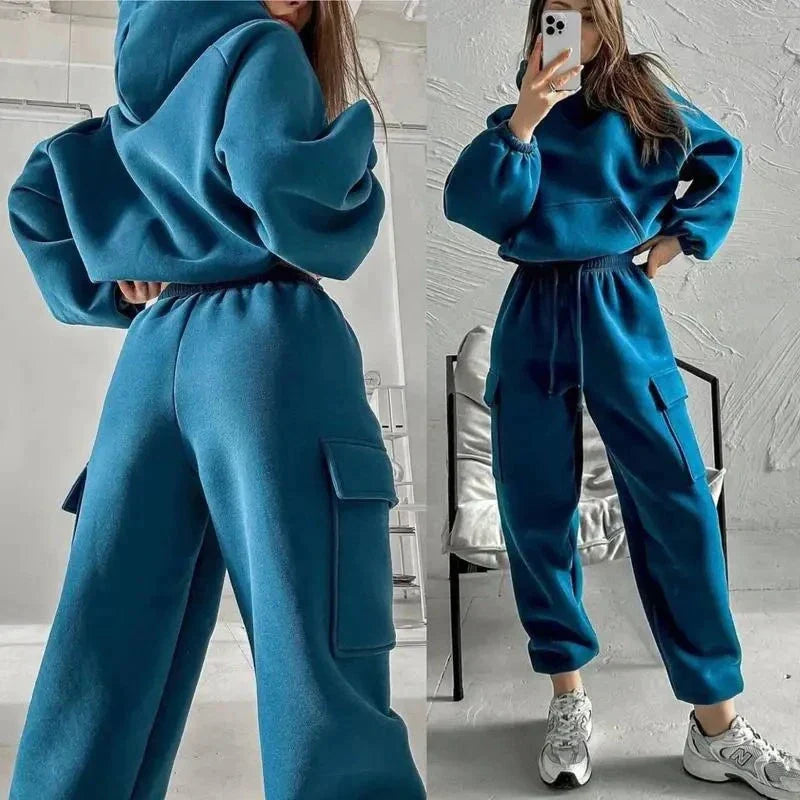 Womens Hooded Tracksuit Two Piece Plush Fabric Elite Edition For Refined Lifestyles
