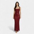 Embellished Sleeveless Maxi Dress With Square Neck And Low Back Exclusive Style Edition
