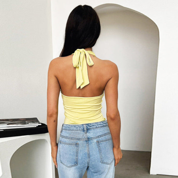 Halterneck Crop Top Luxe Collection Exclusive Cotton