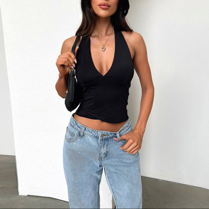 Halterneck Crop Top Luxe Collection Exclusive Cotton