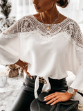 Womens Lace Blouse With Round Neck Yoke Luxury Lace Collection Exclusive Eveningwear