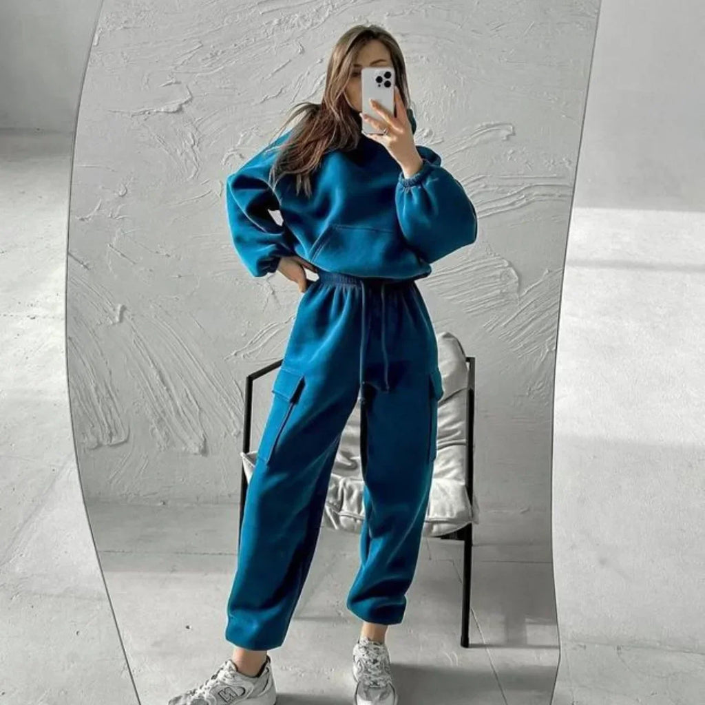 Womens Hooded Tracksuit Two Piece Plush Fabric Elite Edition For Refined Lifestyles