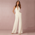 Crepe Sleeveless Jumpsuit Women Limited Edition Elegant Wide Leg Tailored