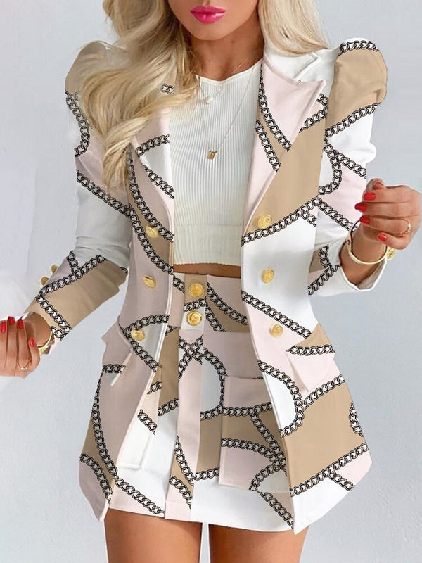 Timeless Capsule Wool Blend Blazer and Mini Skirt Set for Women Limited Edition