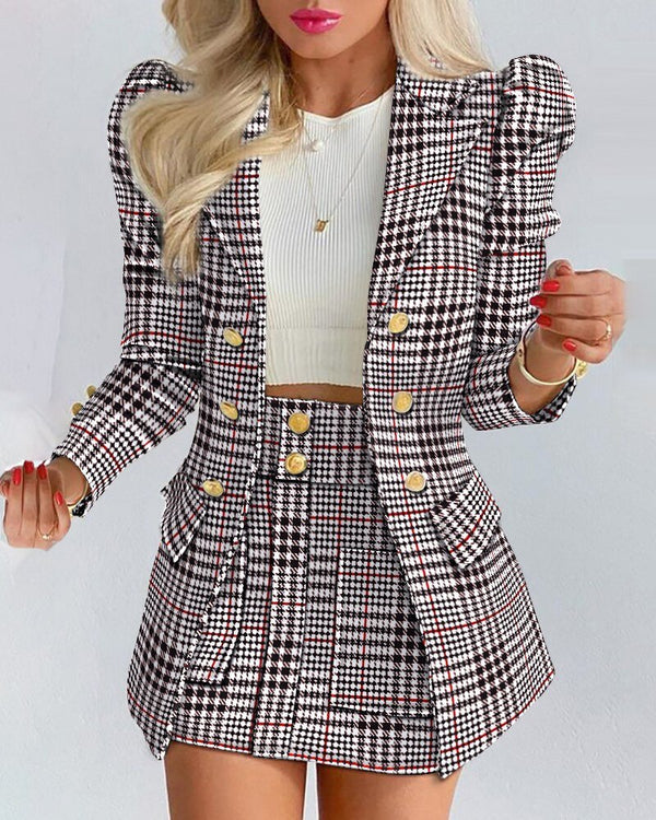Timeless Capsule Wool Blend Blazer and Mini Skirt Set for Women Limited Edition