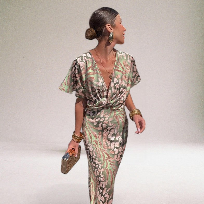 Twisted V Neck Maxi Dress Signature Collection Limited