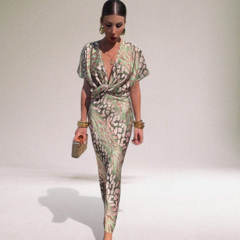 Twisted V Neck Maxi Dress Signature Collection Limited