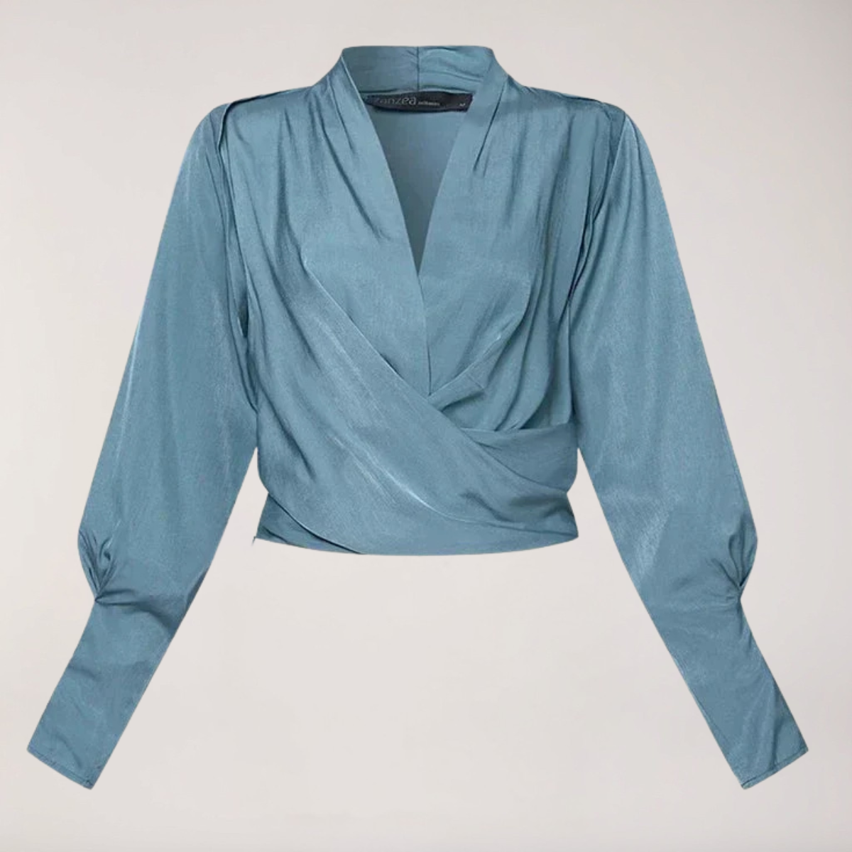 Satin Puff Sleeve Blouse V-Neck Limited Edition