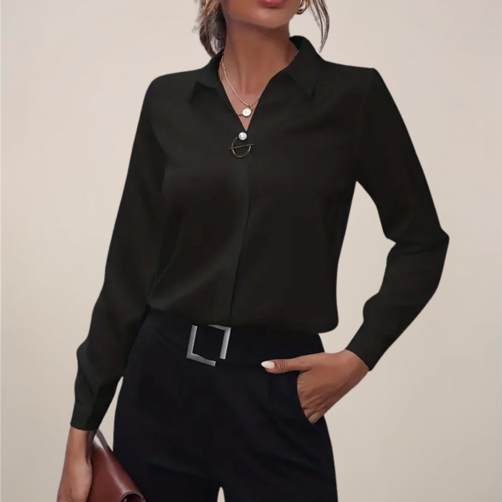 Elegant Long Sleeve Blouse With Collar Signature Collection Exclusive Elite