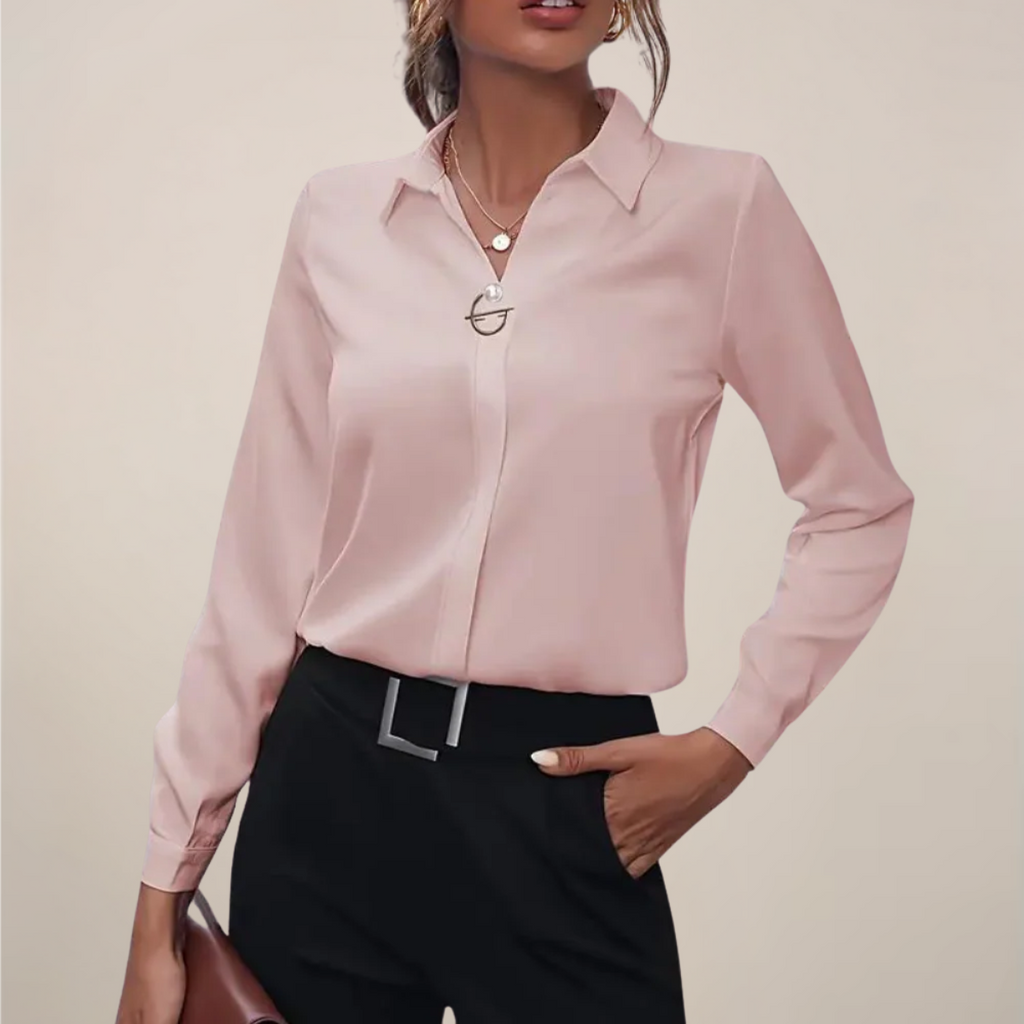 Elegant Long Sleeve Blouse With Collar Signature Collection Exclusive Elite