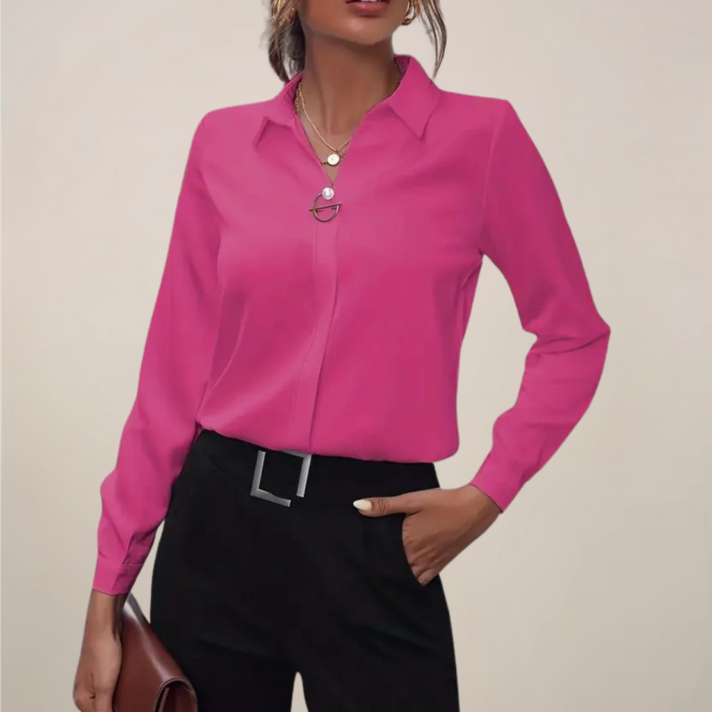 Elegant Long Sleeve Blouse With Collar Signature Collection Exclusive Elite