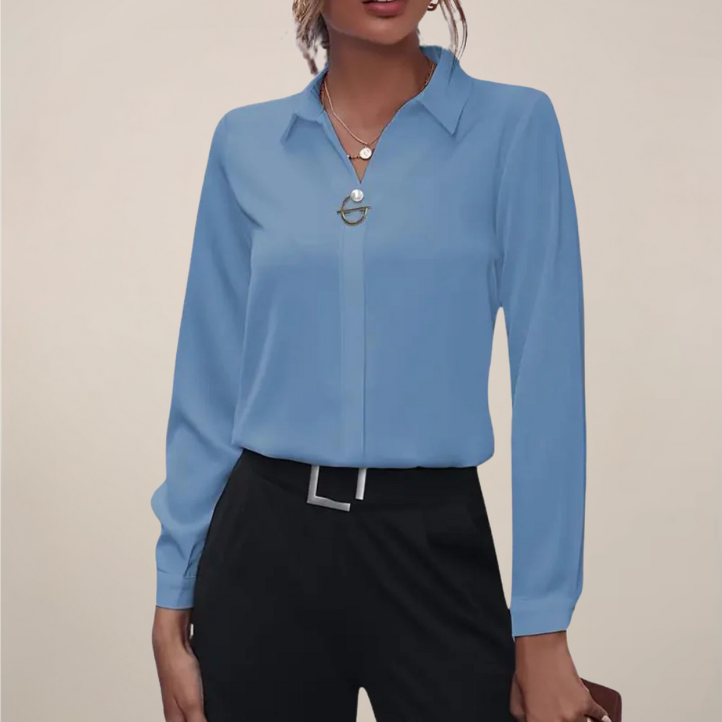 Elegant Long Sleeve Blouse With Collar Signature Collection Exclusive Elite