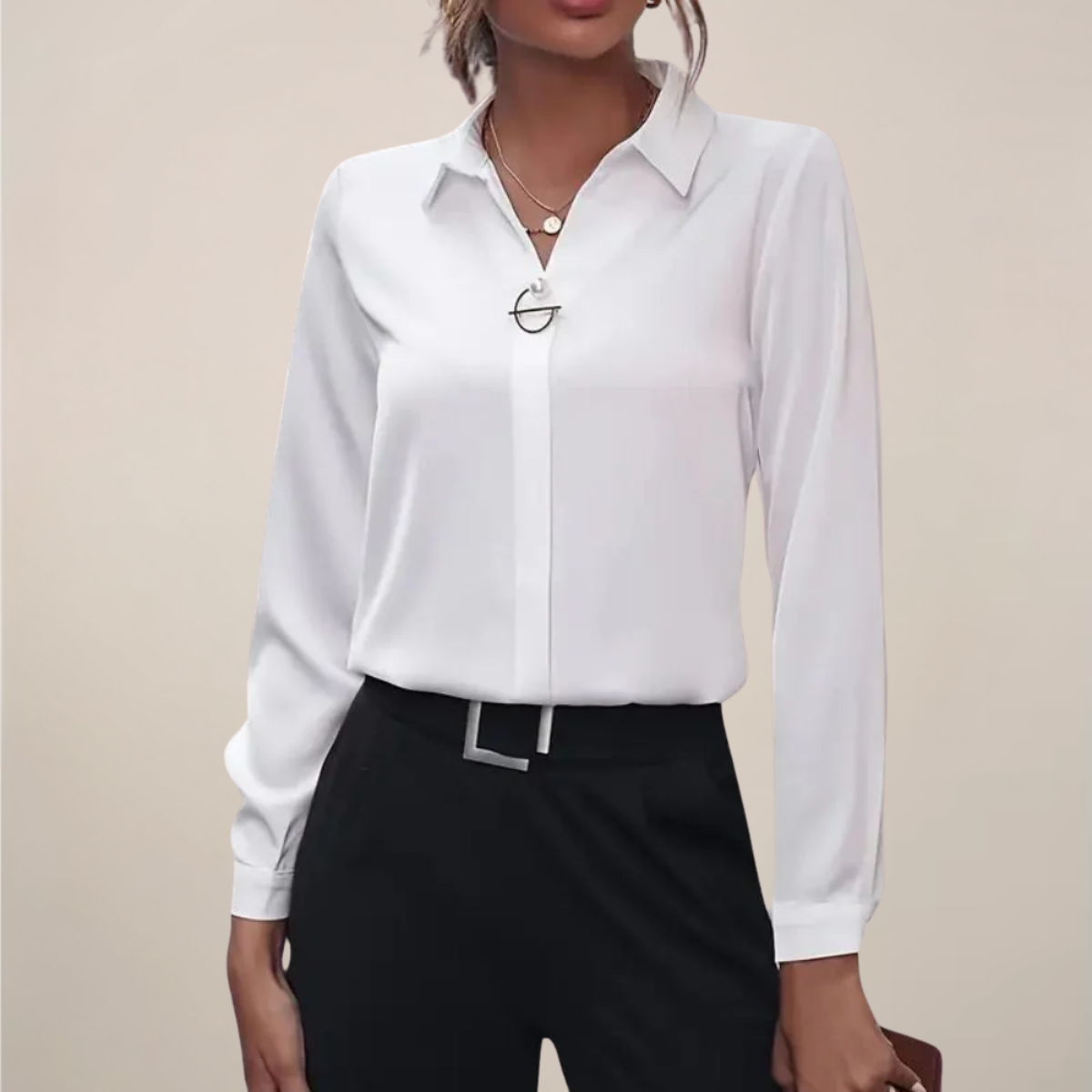 Elegant Long Sleeve Blouse With Collar Signature Collection Exclusive Elite