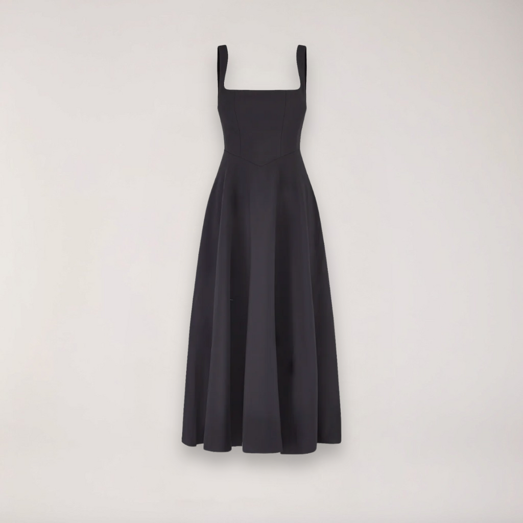Midi Dress Crepe Collection Edition Cinched Waist For Timeless Flow Silk