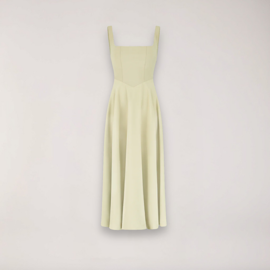 Midi Dress Crepe Collection Edition Cinched Waist For Timeless Flow Silk