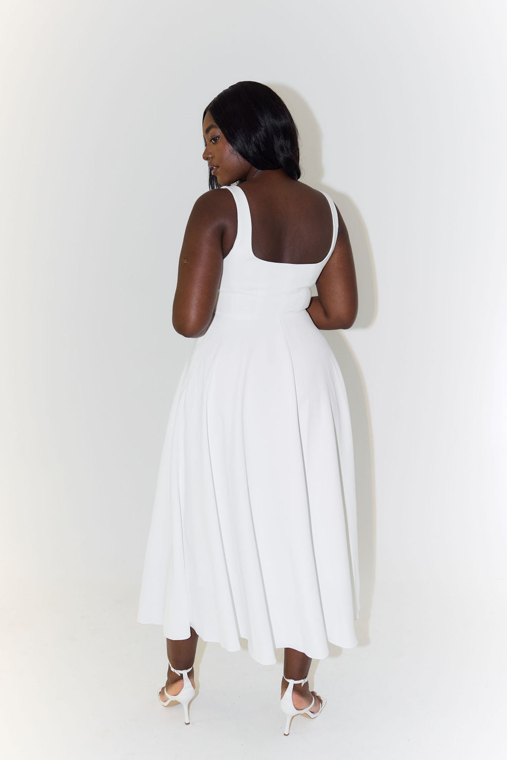 Midi Dress Crepe Collection Edition Cinched Waist For Timeless Flow Silk