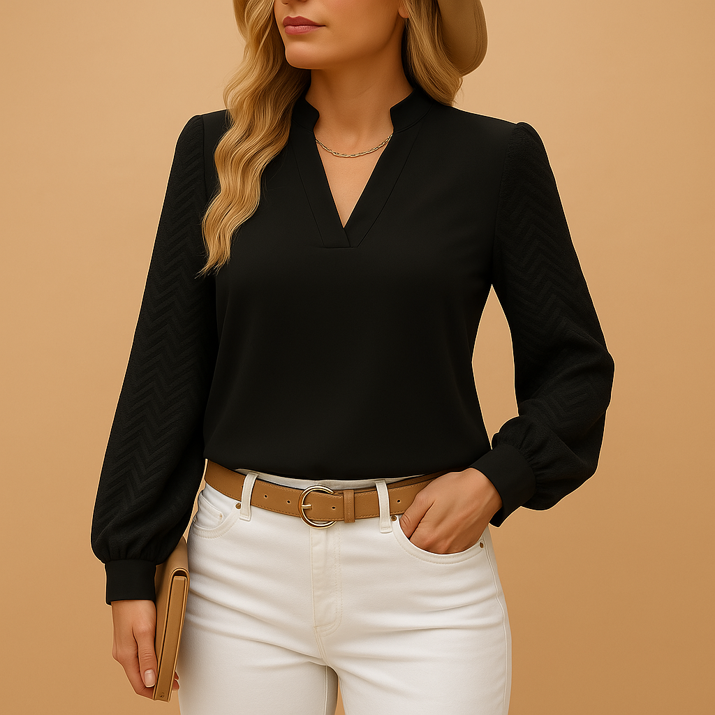Crepe V Neck Womens Top Luxe Collection Exclusive Limited Edition For Everyday Wear