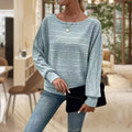 Signature Knit Striped Balloon Sleeve Top Premium Collection Limited Edition