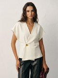 V Neck Button Down Blouse From Architectural Collection Limited Edition
