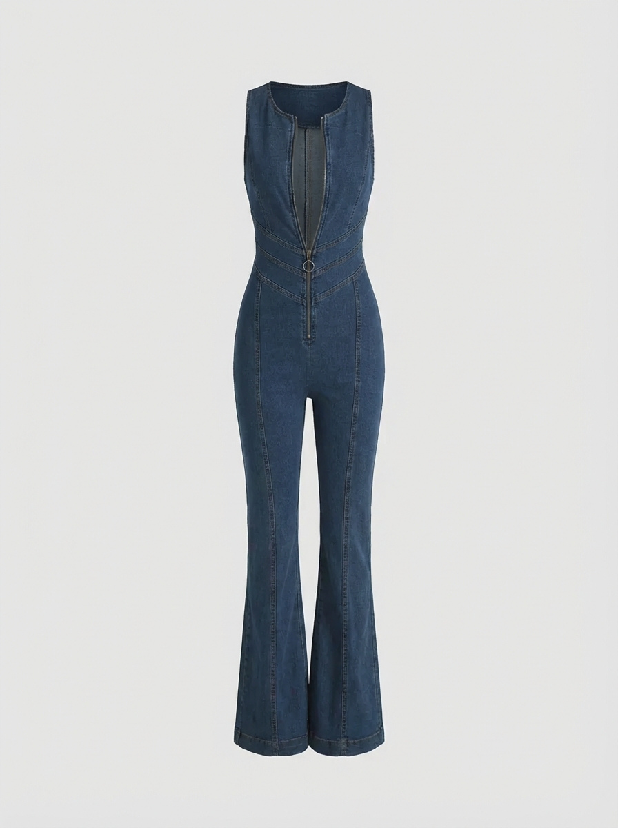 Premium Denim Jumpsuit Heart Back Design Limited Edition
