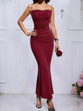 Silk-Blend Sleeveless Maxi Dress With Cowl Neck And Ruched Bodice Limited Edition