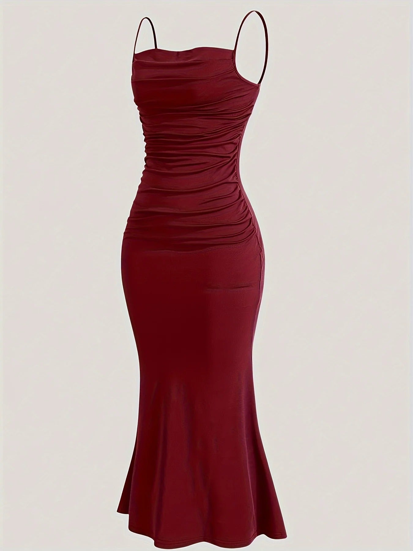 Silk-Blend Sleeveless Maxi Dress With Cowl Neck And Ruched Bodice Limited Edition