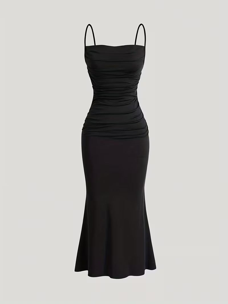 Silk-Blend Sleeveless Maxi Dress With Cowl Neck And Ruched Bodice Limited Edition