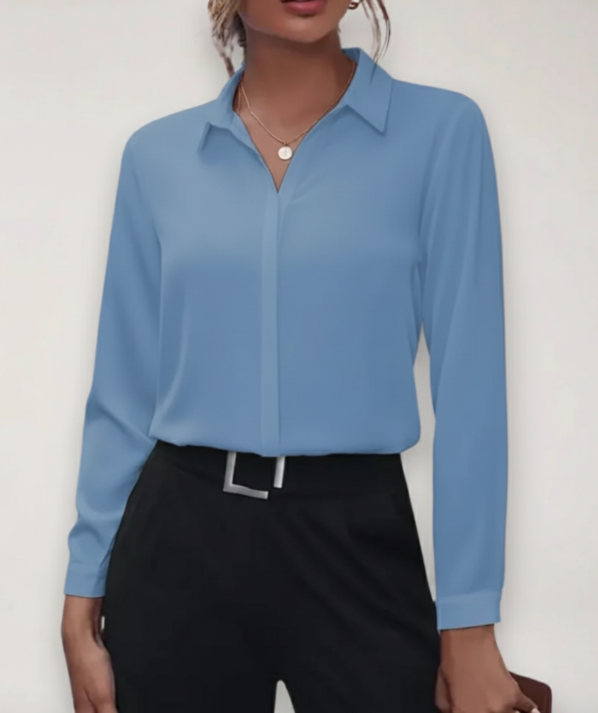 Womens Tailored Blouse From Reserve Collection With Classic Button Up Collar