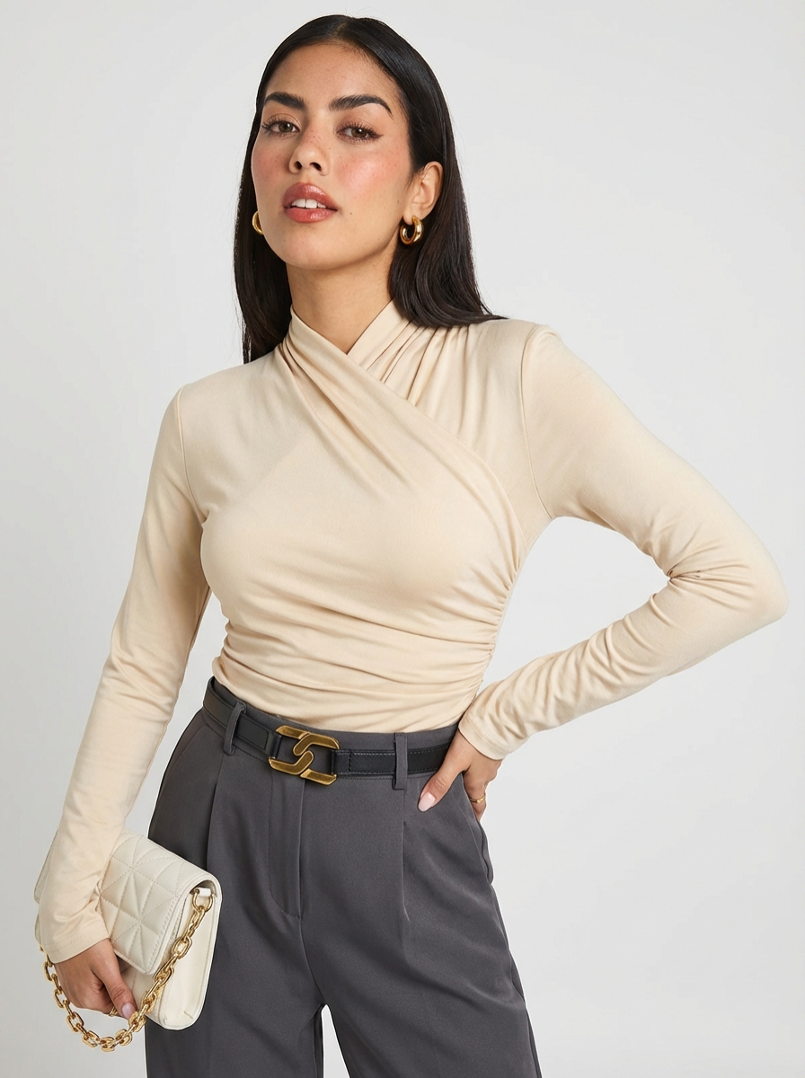Silk Luxe Crossover Wrap Top Exclusive Modern Collection