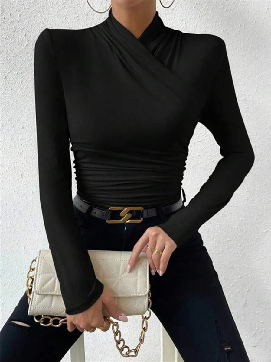 Silk Luxe Crossover Wrap Top Exclusive Modern Collection