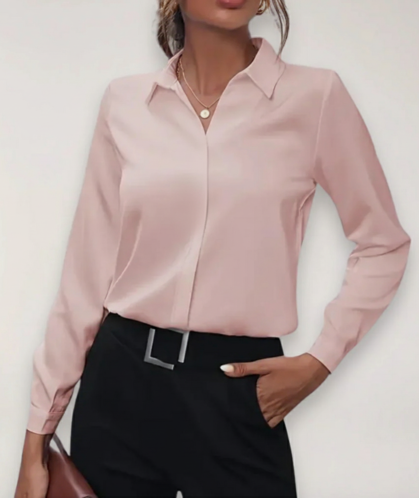 Womens Tailored Blouse From Reserve Collection With Classic Button Up Collar