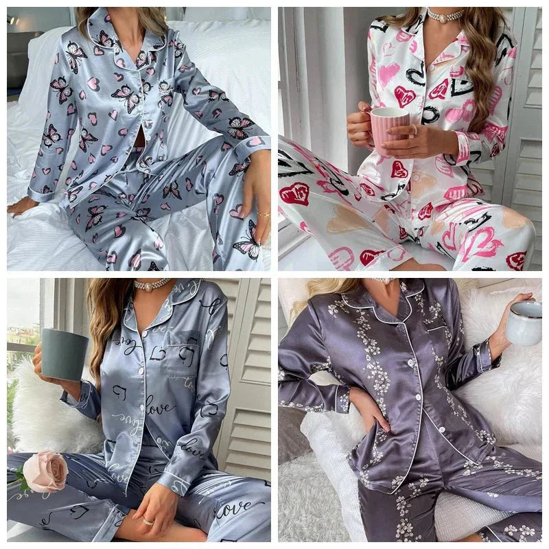 Shiela Flamingo Print Pajama Set Luxe Limited Edition