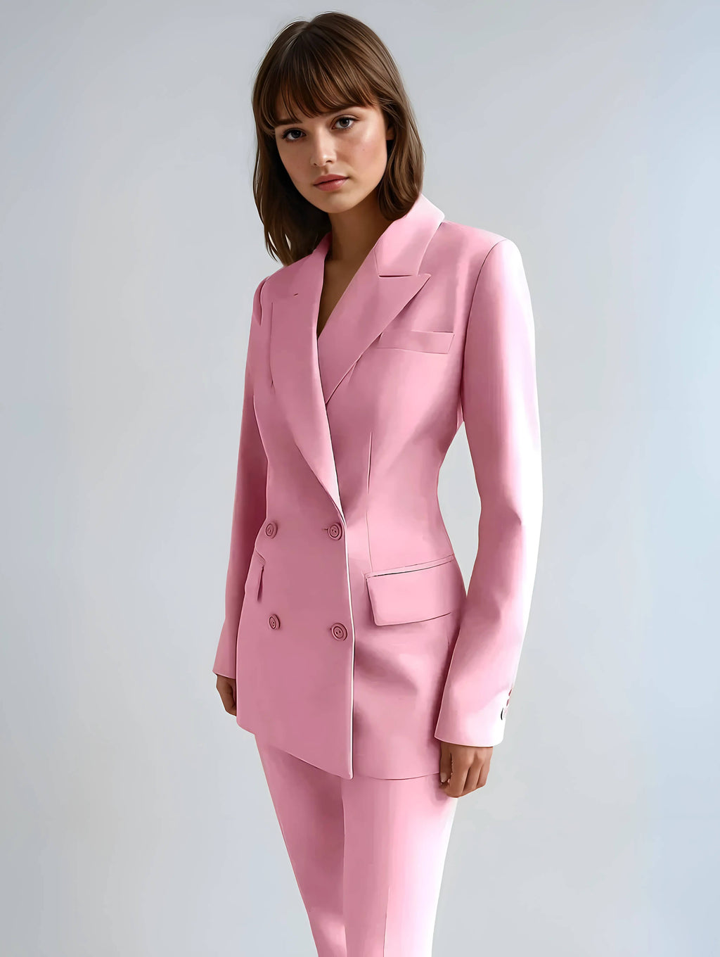Womens Tailored Blazer And Trousers Set Double Breasted Quiet Luxury Capsule