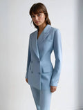 Womens Tailored Blazer And Trousers Set Double Breasted Quiet Luxury Capsule