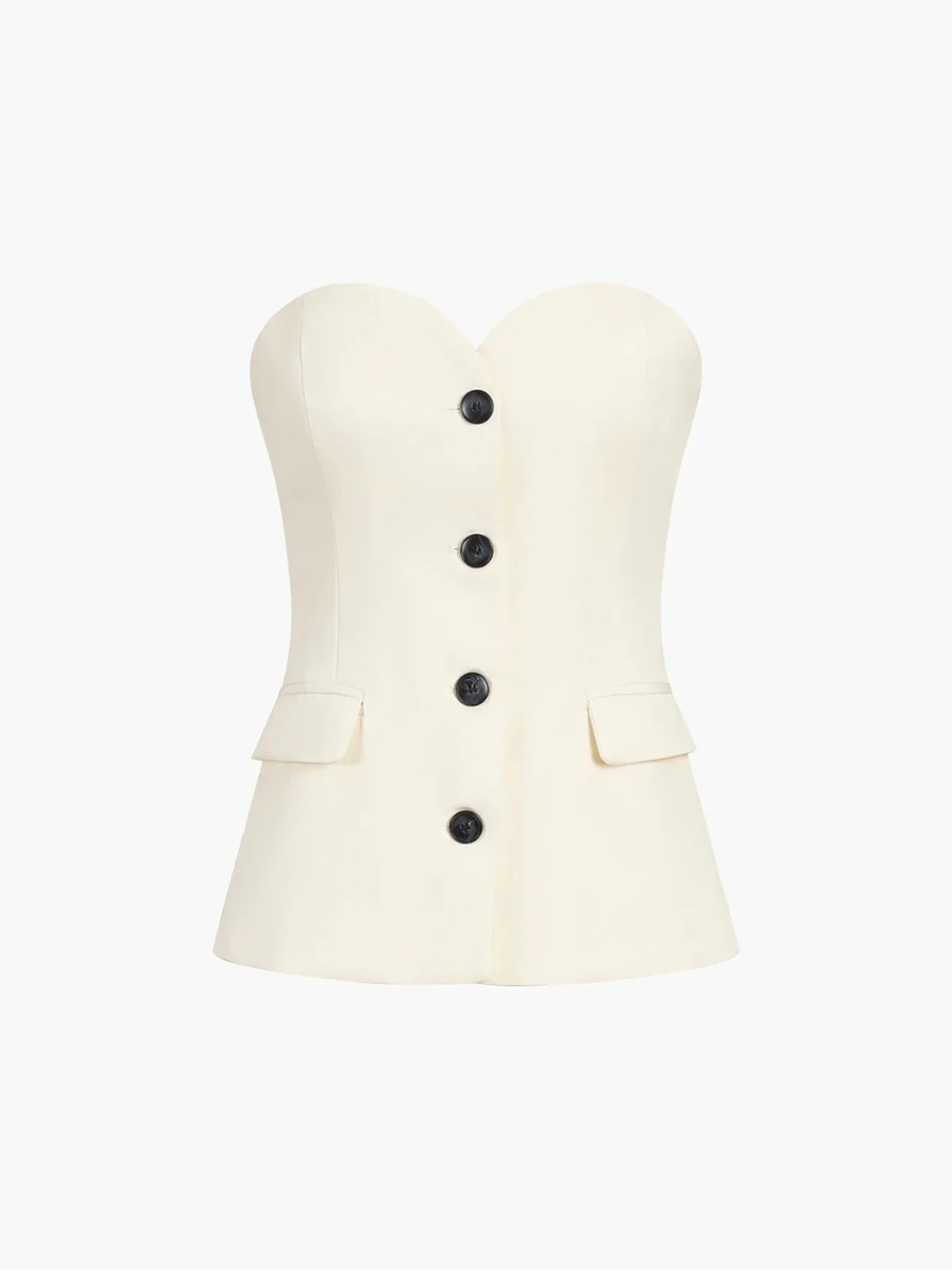 Two Piece Strapless Tube Top and Wide Leg Pants Set Couture Exclusive Edition