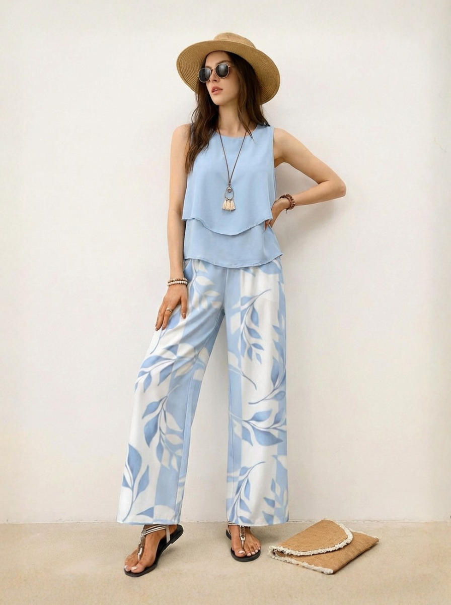 Two Piece Satin Set Luxe Satin Collection Sleeveless Shell Top Limited Edition