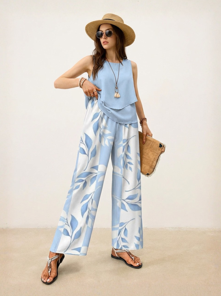 Two Piece Satin Set Luxe Satin Collection Sleeveless Shell Top Limited Edition